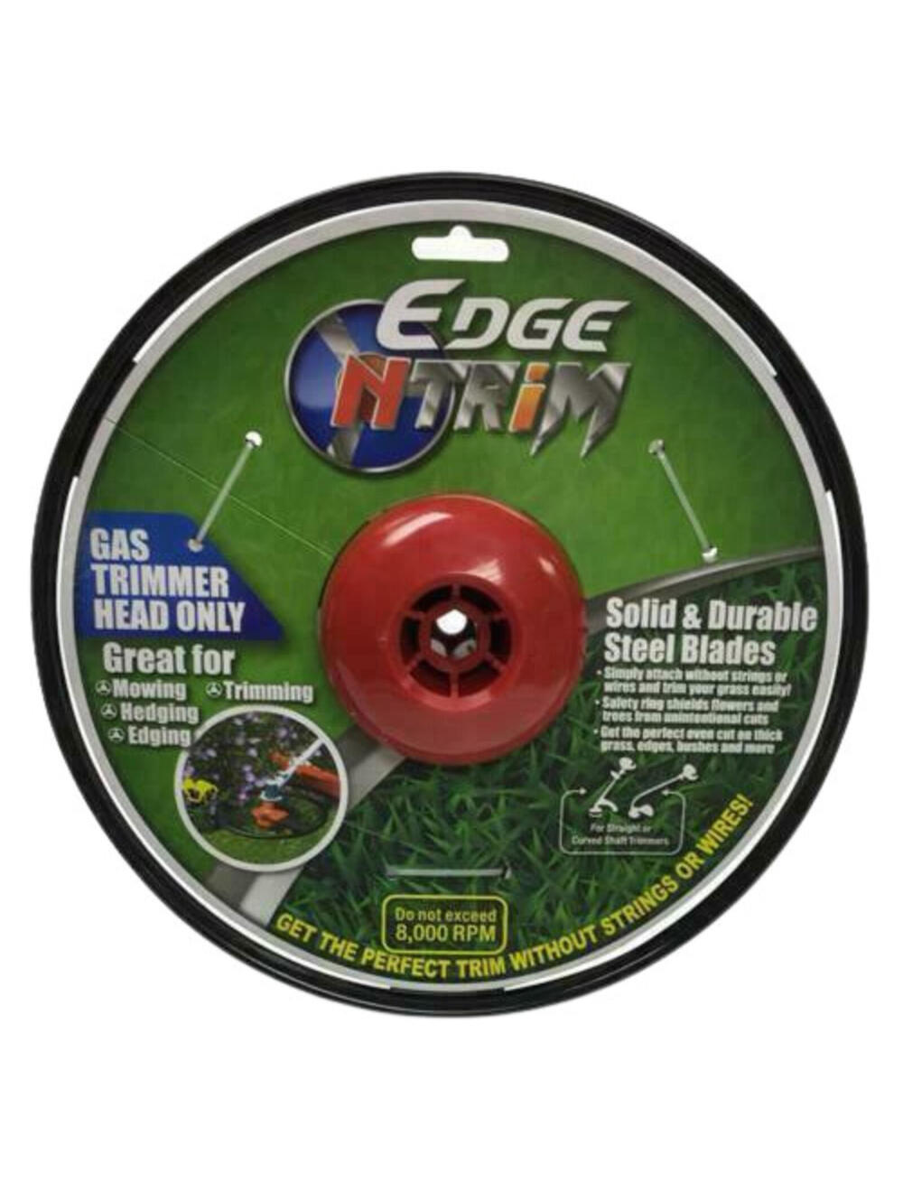 Edge N Trim 11" Gas Trimmer Head Only Steel Blades Straight or Curved Hedge New